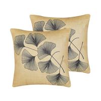 DEKOKISSEN 2er-Set Beige 45/45 cm Wakad - Beige, Textil (45/45cm) - Beliani