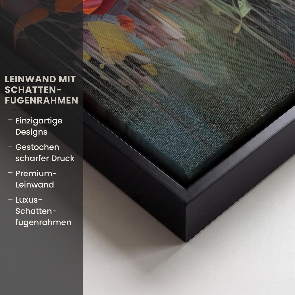 LEINWAND Bilder mit Rahmen - Blumen - Aquarell - Kunst - Botanisch - Natur - 100x70 - Orange, Textil (100/70cm) - MuchoWow