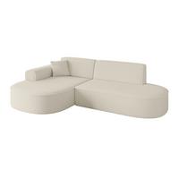ECKSOFA Ottomane Links MARI-L1 - 243x171x79 cm Beige Bouclé - Beige/Schwarz, Holzwerkstoff/Kunststoff (163/234cm) - ALTDECOR