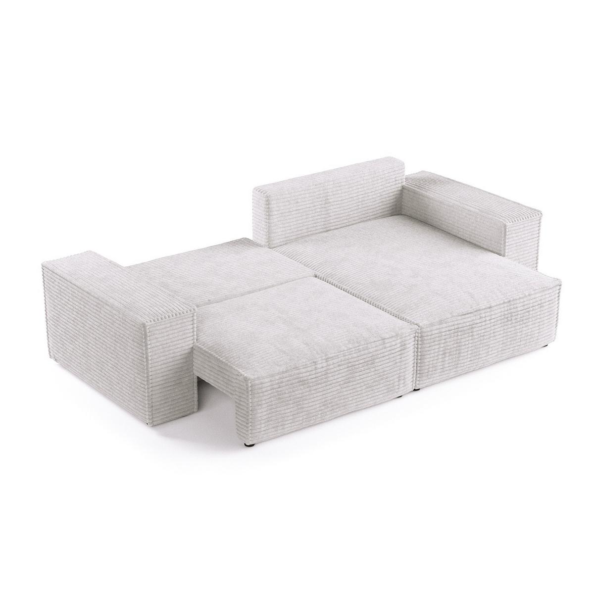 ECKSOFA CAVO mit Schlaffunktion Grau im Tilia Stoff - Schwarz/Grau, Holz/Holzwerkstoff (255/148cm) - AltaBeds