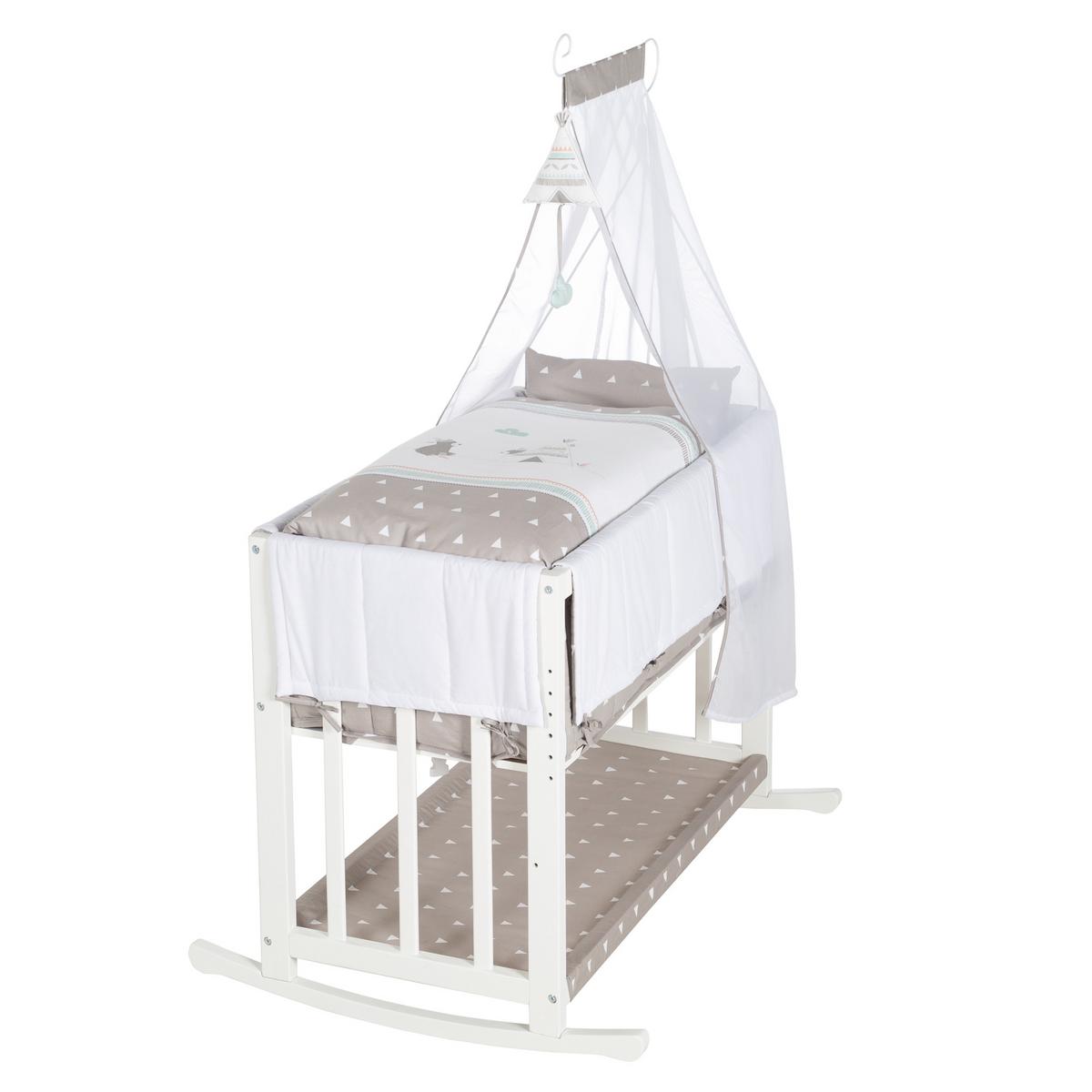 BEISTELLBETT Indibär 4in1 Set 90 x 45 cm - Taupe/Weiß, Holzwerkstoff (45/90cm) - Roba