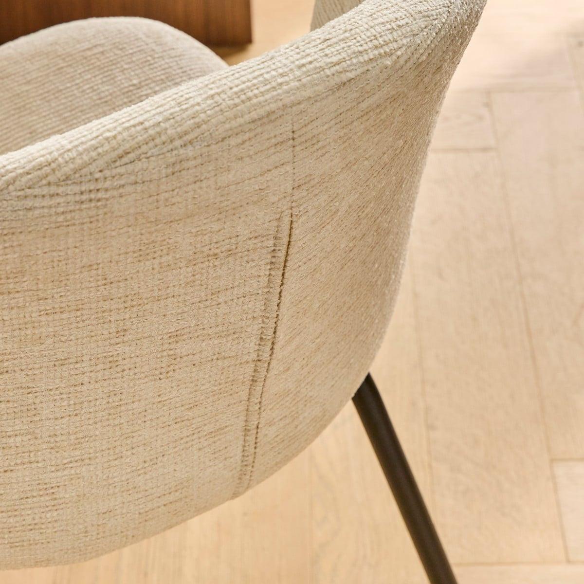 2ER-SET Stühle mit gepolsterter Sitzfläche und Rückenlehne Vesper 57/56/78 cm - Beige, Holzwerkstoff (49/79/56cm) - Calicosy