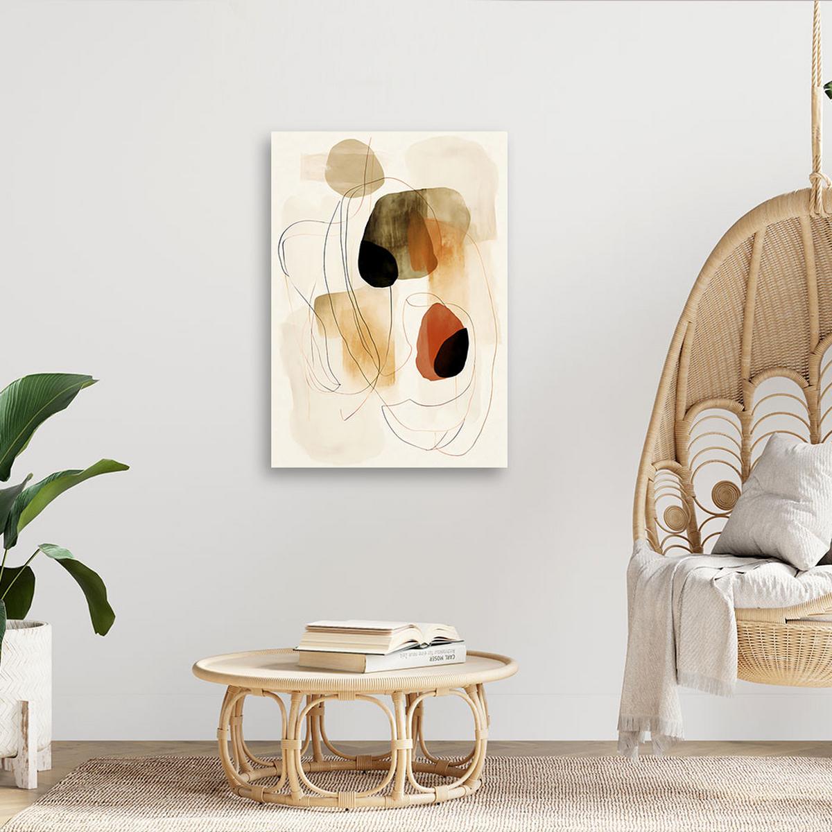WANDBILD boho abstrakt - Beige, Textil (40/60cm) - Feeby