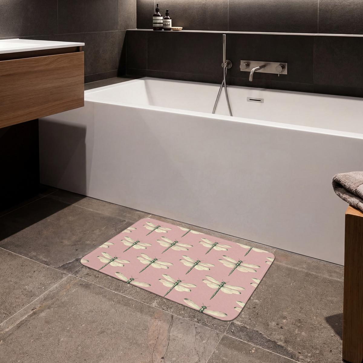 BADEMATTE Lillibells - Muster - Rosa 60x40 cm - Rosa, Textil (60/40cm) - OnlyWow