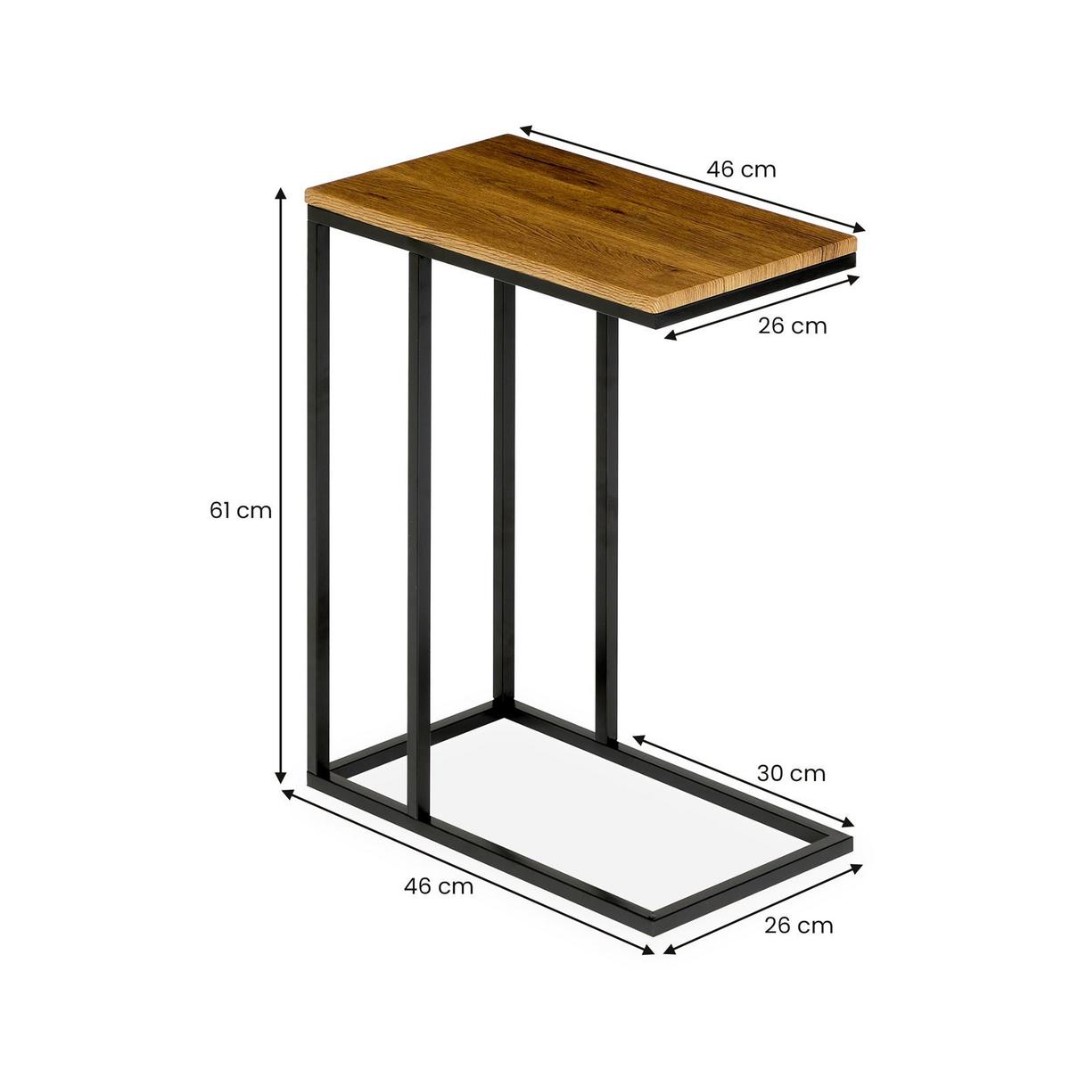 BEISTELLTISCH DEBORA Vintage/schwarz - Dunkelbraun/Schwarz, Holzwerkstoff (26/46/61cm) - IDIMEX