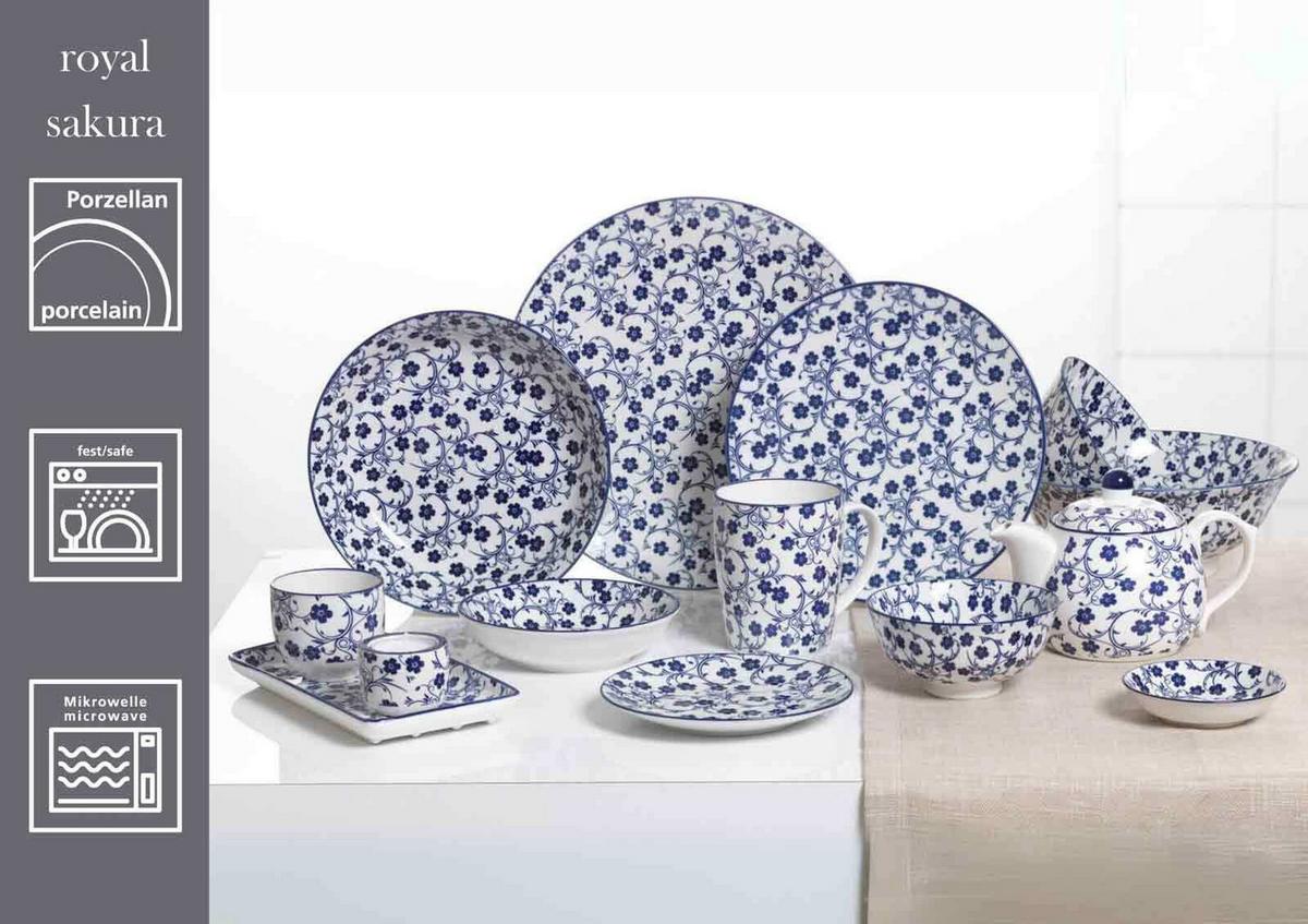 BASIC-SET Royal Sakura blau-weiß 12-tlg. - Blau/Weiß, Keramik (2/2/2cm) - Ritzenhoff Breker