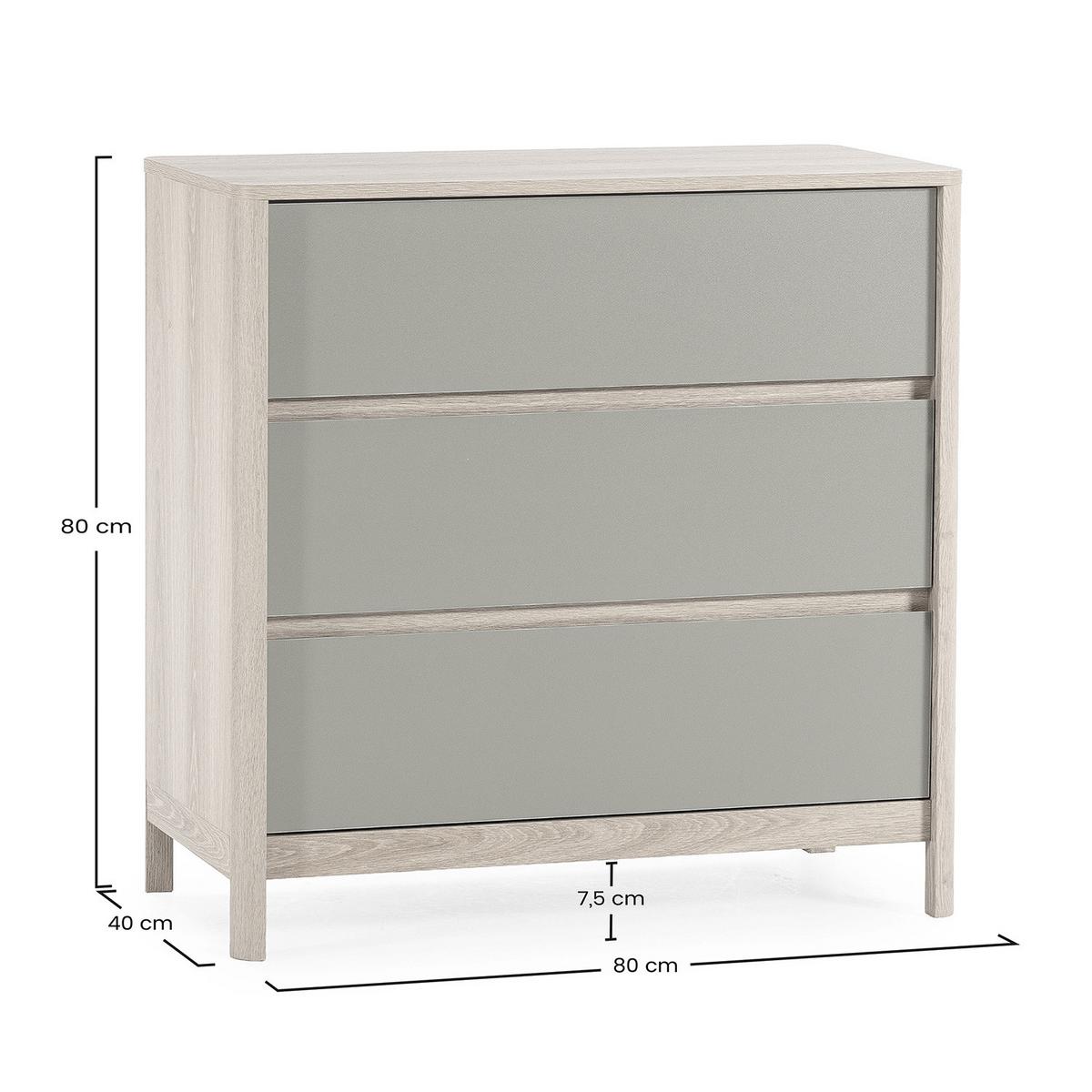 KOMMODE 80/80/40 Nassau Eichenfarbe/grün - Grün, Holzwerkstoff (80/80/40cm) - VS Venta-stock