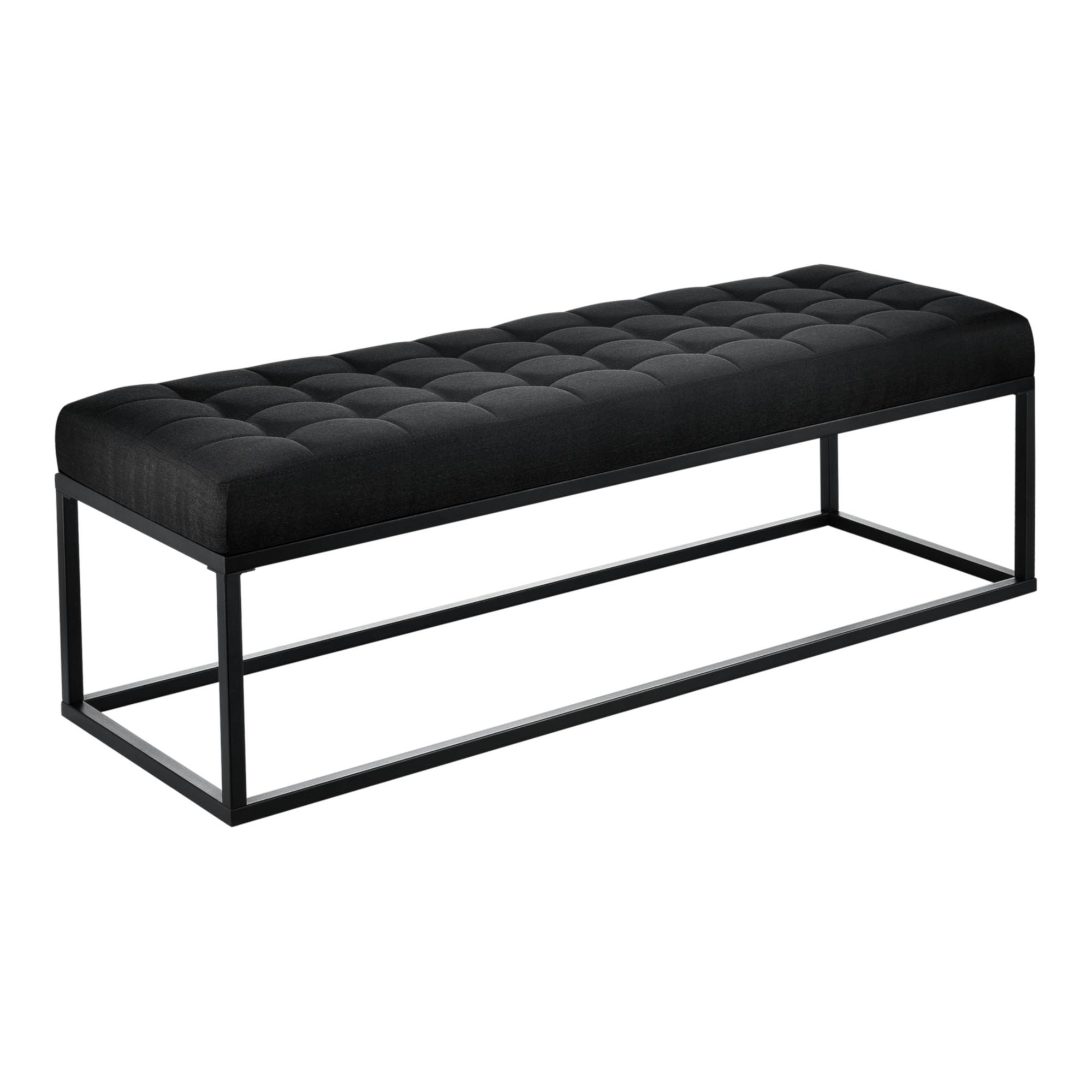 POLSTERBANK Salta - Schwarz, Textil/Metall (120/38/40cm) - pro.tec