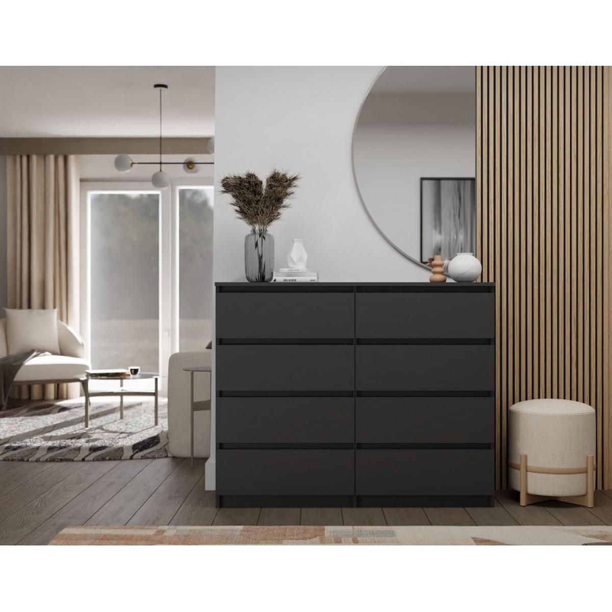 KOMMODE Schwarz 138/97/40 - Schwarz, Holzwerkstoff (138/97/40cm) - RAUMHIRSCH FURNITURE