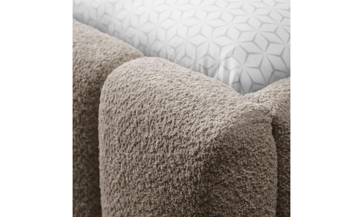 POLSTERBETT ELENA 160x200 cm Dunkelbeige (Anthology 4), 34 Holzlatten, Kopfteil 108 cm - Beige, Textil (160/200cm) - Lookway