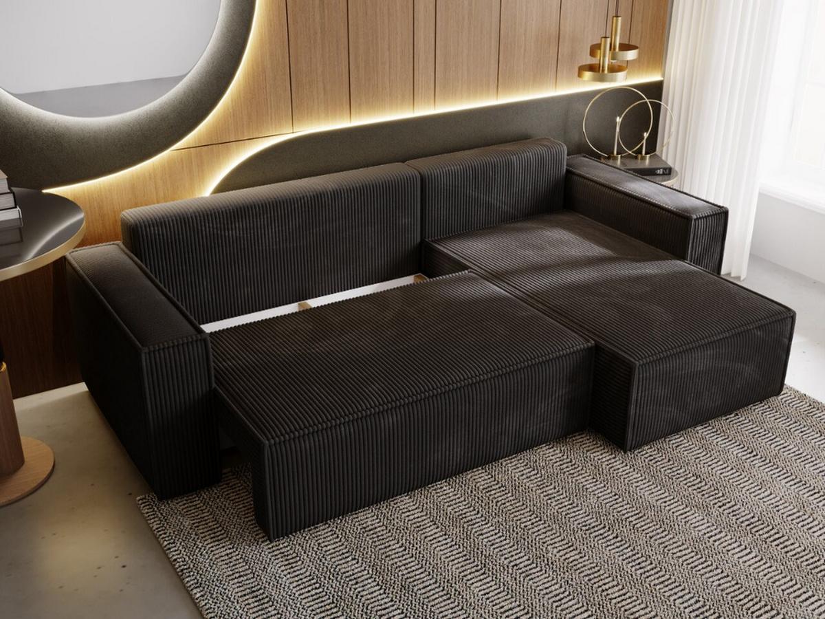 ECKSOFA Prato XL Schwarz - Schwarz, Holz/Kunststoff (280/170cm) - Graingold