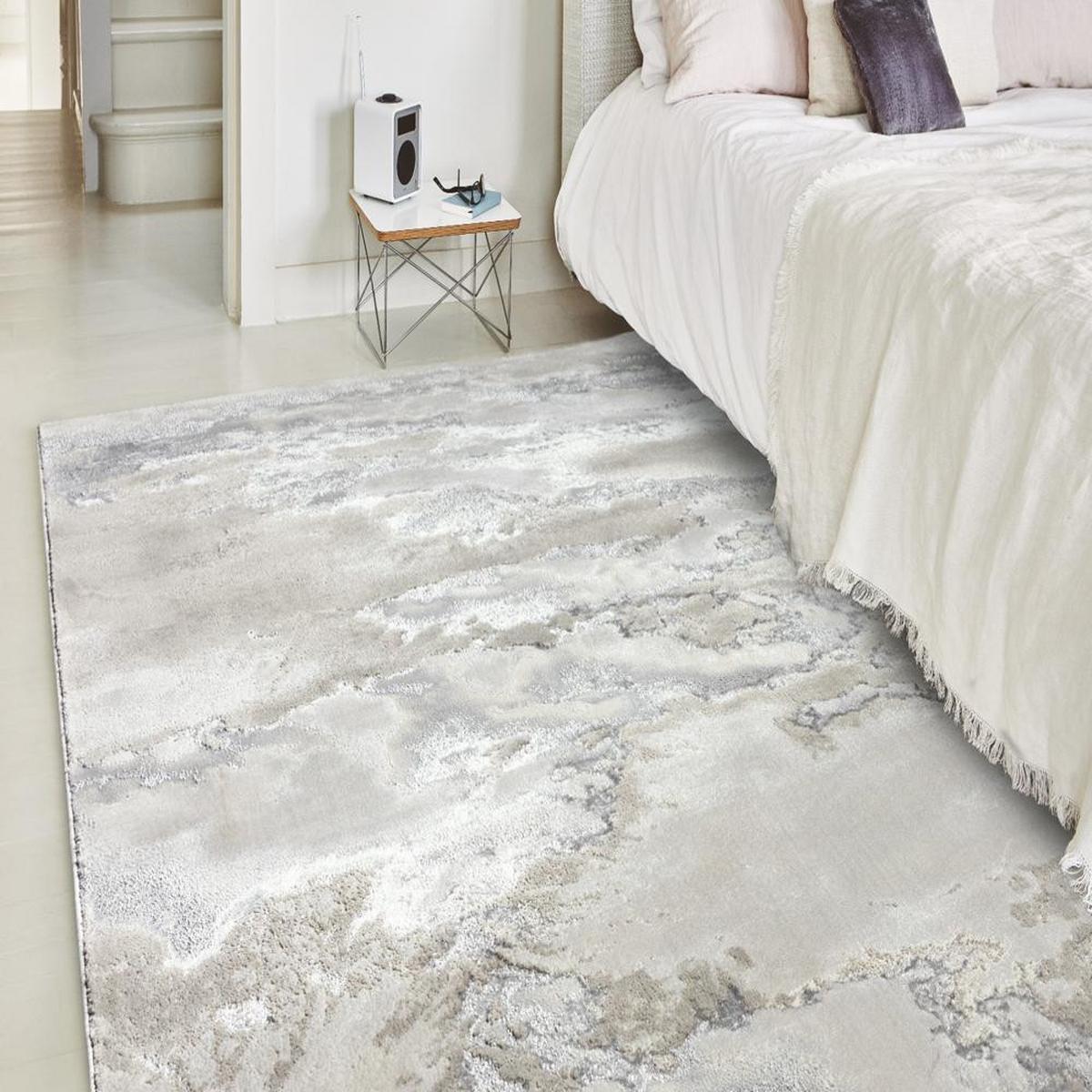 TEPPICH SARNTAL, abstrakt, Silbergrau, 120 x 170 cm - Silberfarben, Textil (170/120cm) - KADIMA DESIGN