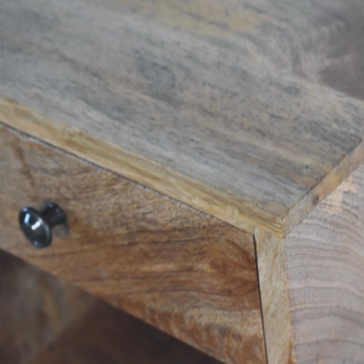NACHTTISCH Levitate, Wandmontiert, 1 Schublade, 1 Offenes Fach, Beige - Kastanienfarben/Messingfarben, Holz/Metall (30/30/25cm) - Artisan Furniture