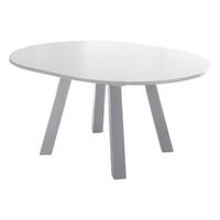 ESSTISCH Rund ausziehbar Edda 4 110 x 110 x 78 Küchentisch Weiß Matt Lack - Weiß, Holz (110/110/78cm) - 58aufmkessel
