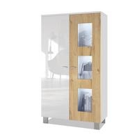 VITRINE Denjo Tür in Eiche Natur - Eichefarben, Holzwerkstoff (71/129/35cm) - Vladon