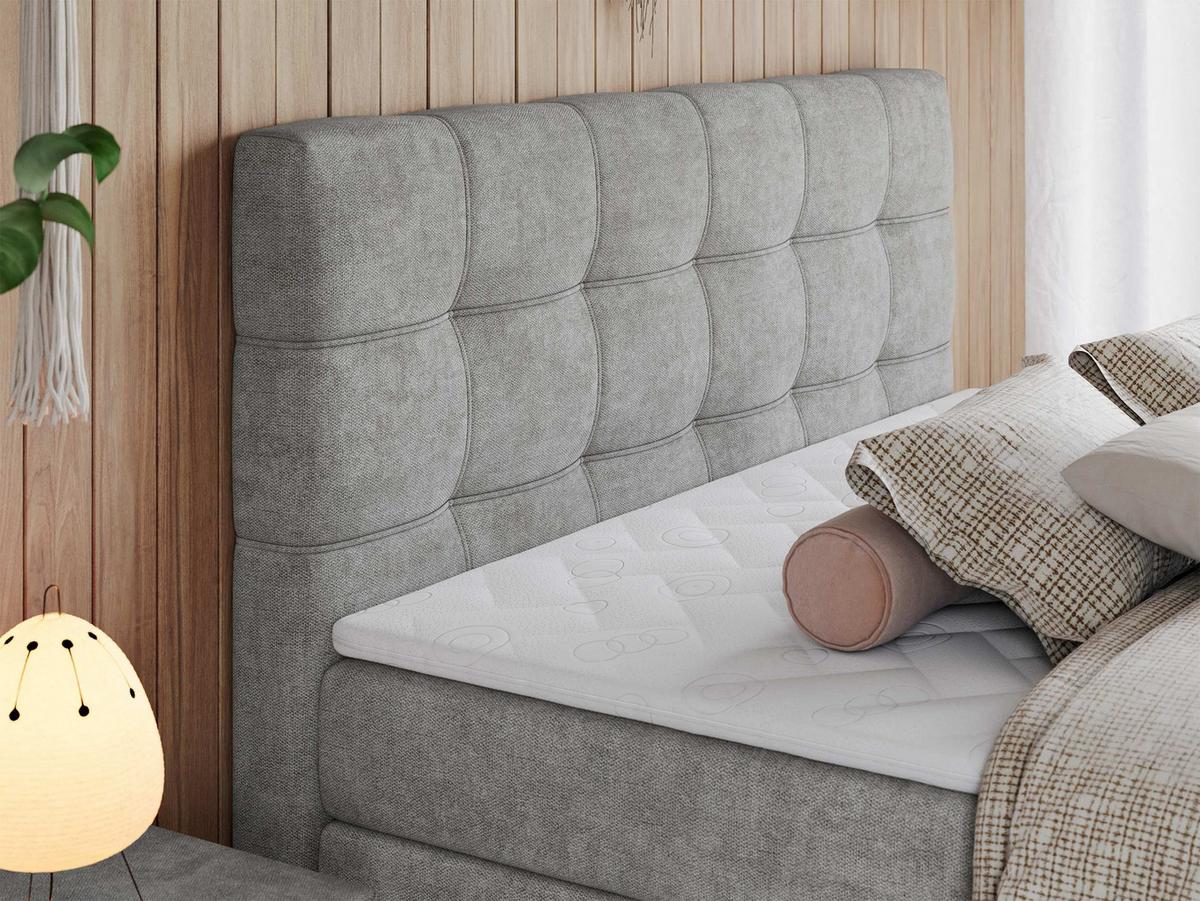 BOXSPRINGBETT ERNI KING 140/200 Hellgrau Struktur - H4 - Hellgrau, Holz/Textil (140/200cm) - MKS