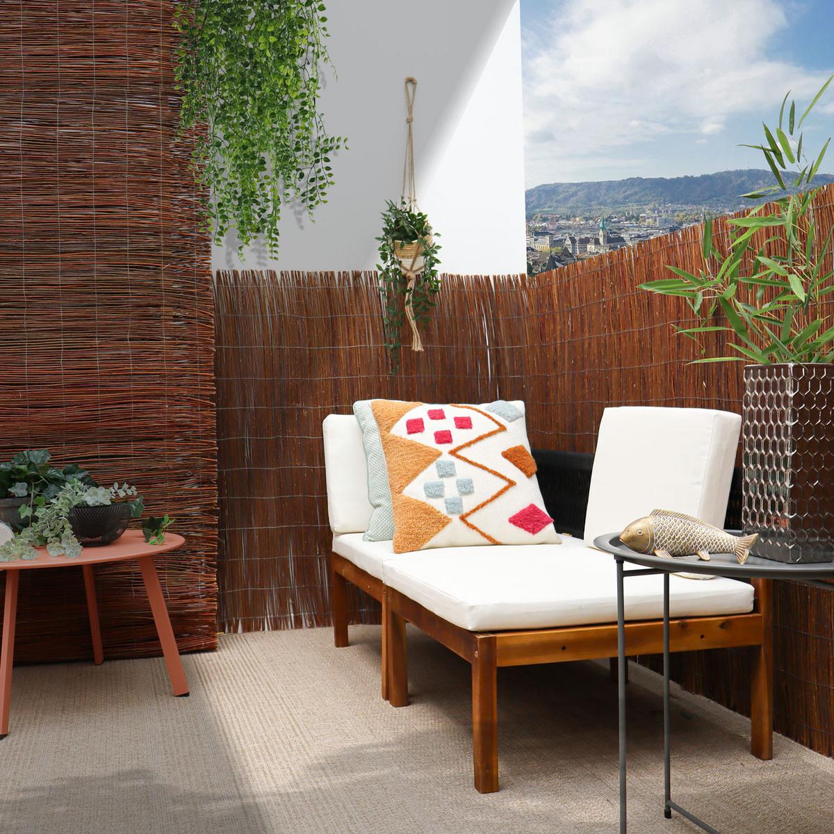 BALKON-SICHTSCHUTZ Weide, 100/300 cm, braun - Braun, Naturmaterialen (0.9/100cm) - urfence
