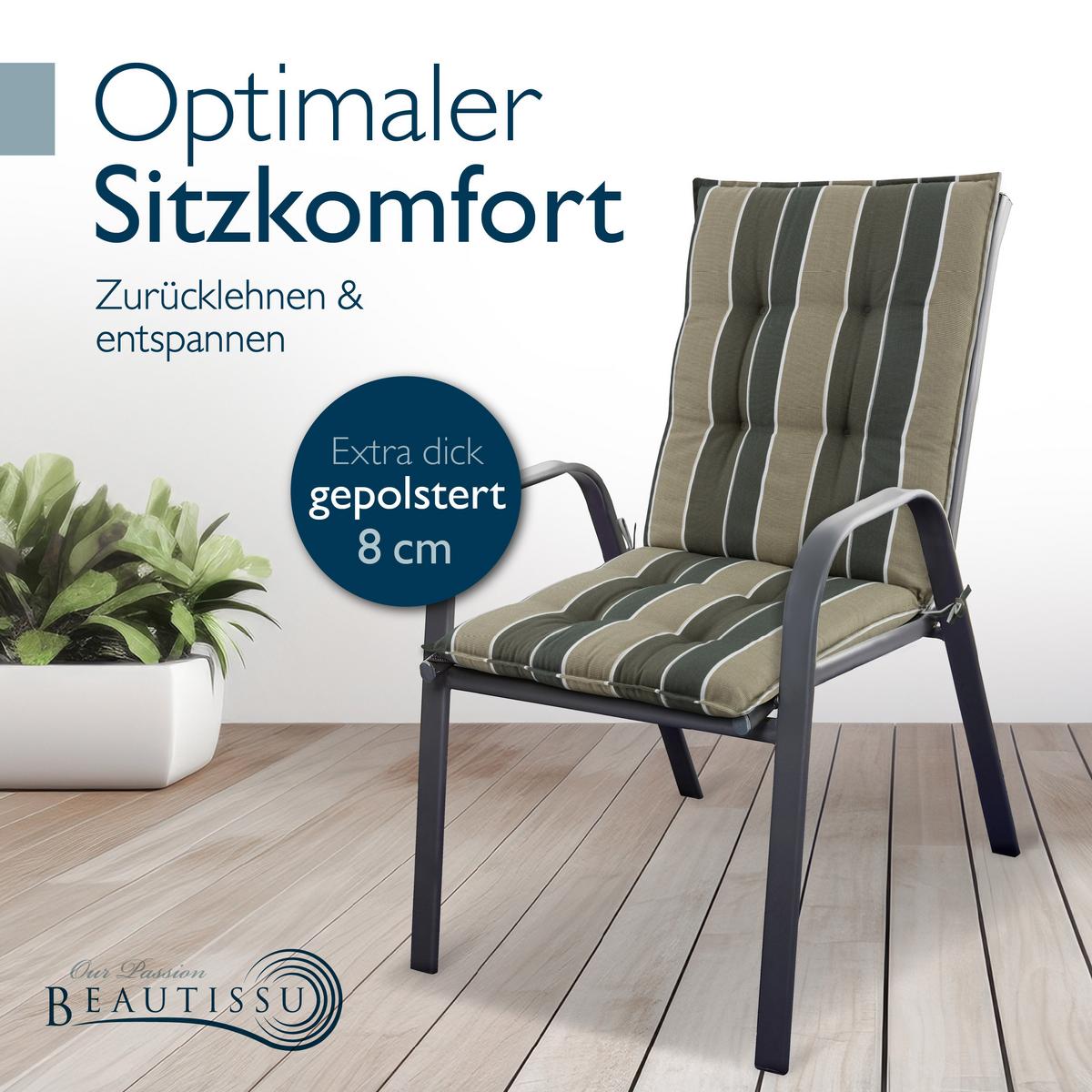 NIEDERLEHNER Sun-NL 105x50x8cm Grün-Gestreift (5tlg) - Grün, Textil (50/100cm) - Beautissu 