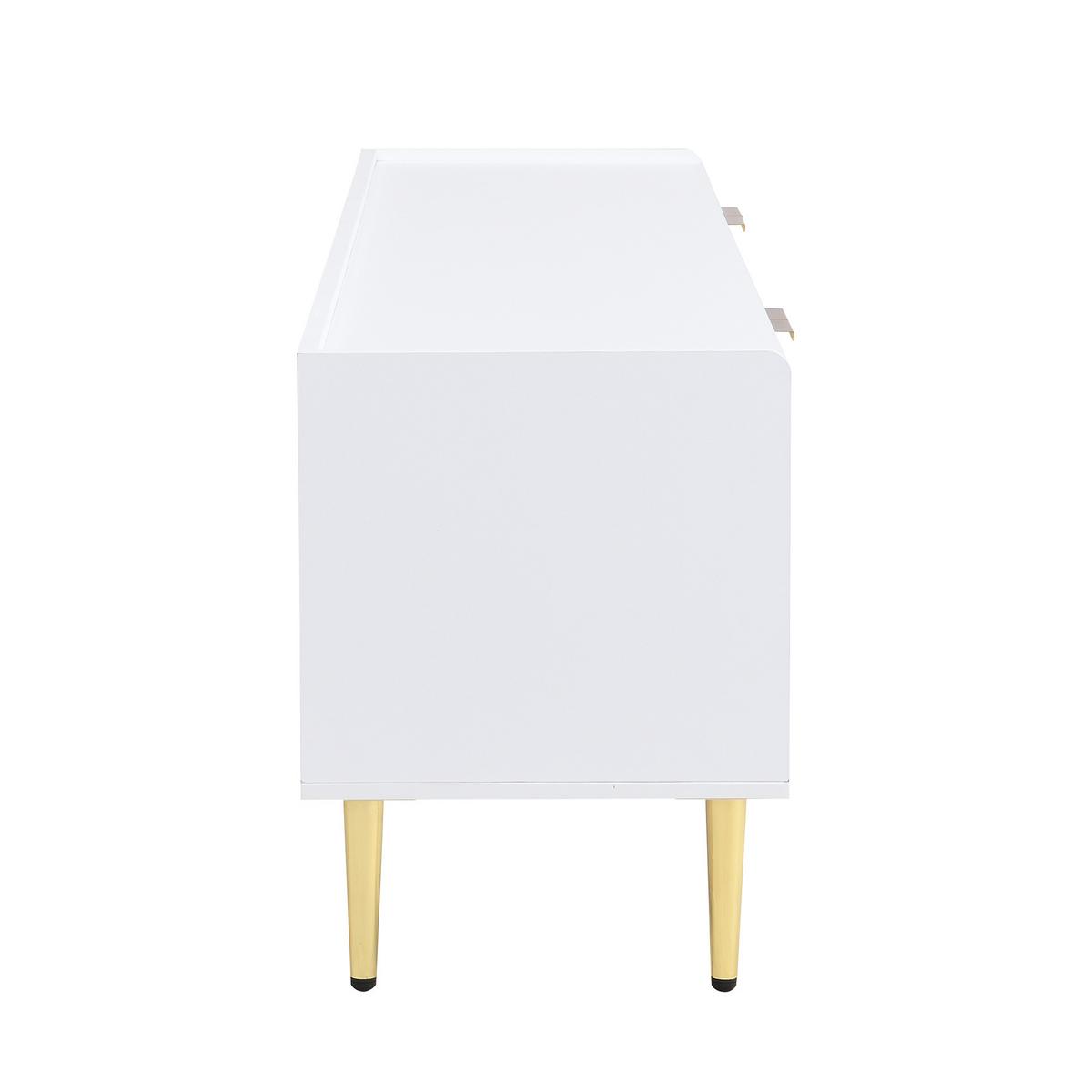 TV-LOWBOARD 170 cm in Weiß & Gold Design - Braun, Holzwerkstoff (170/48/35cm) - Urban Meuble