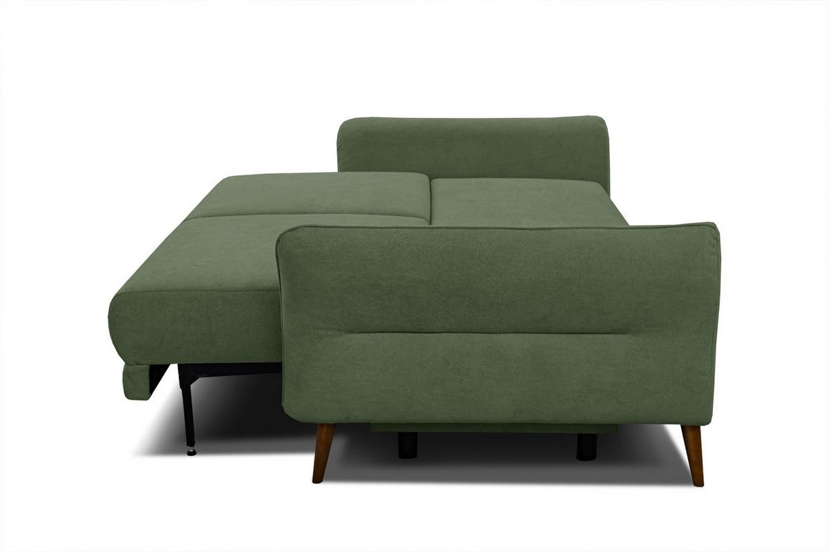 SOFA FIGARI 3-Sitzer mit Schlaffunktion, grün - Braun/Grün, Holz/Textil (232/90/107cm) - Wozimo