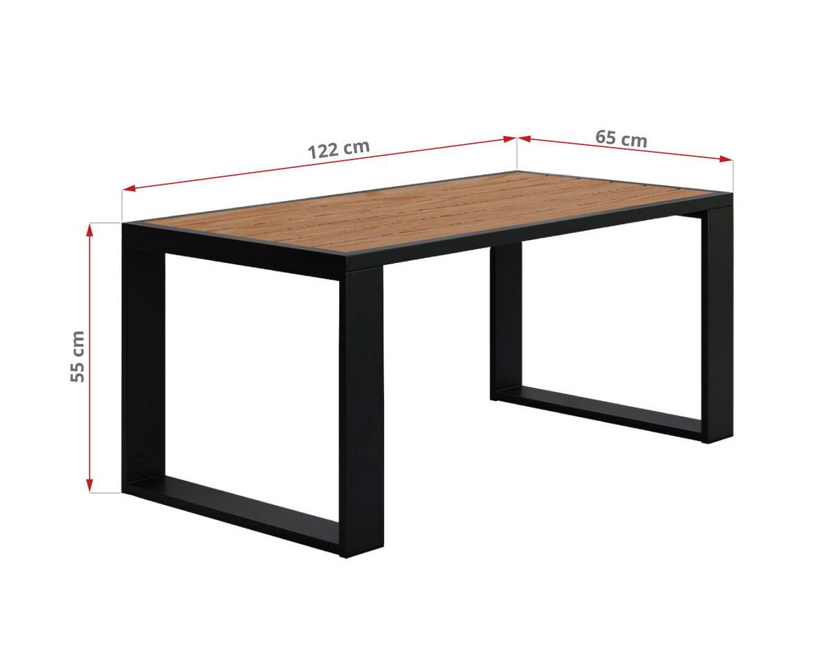 GARTENBEISTELLTISCH Elba - Schwarz - Schwarz, Metall (65/122/55cm) - MKS