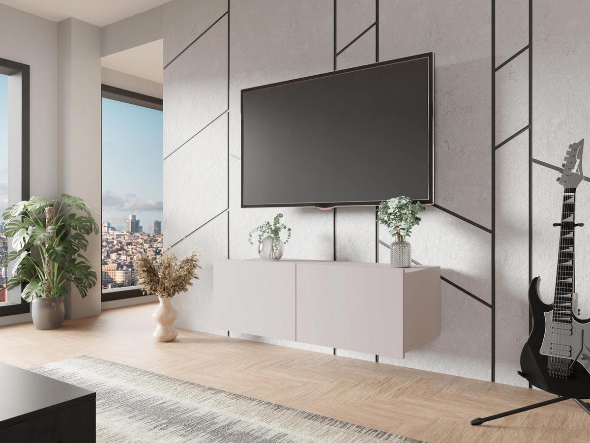 TV-LOWBOARD Calabrini 100 03 - Kaschmir, Holzwerkstoff (100/37/43cm) - MIRJAN24