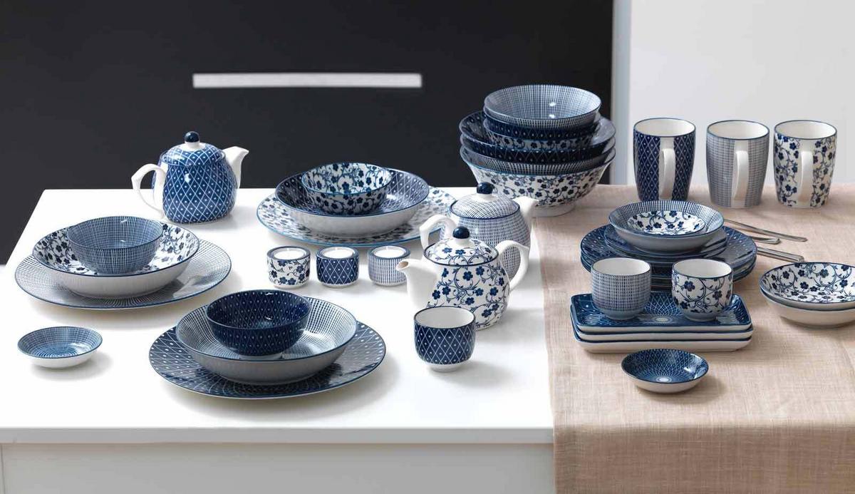 BASIC-SET Royal Sakura blau-weiß 12-tlg. - Blau/Weiß, Keramik (2/2/2cm) - Ritzenhoff Breker