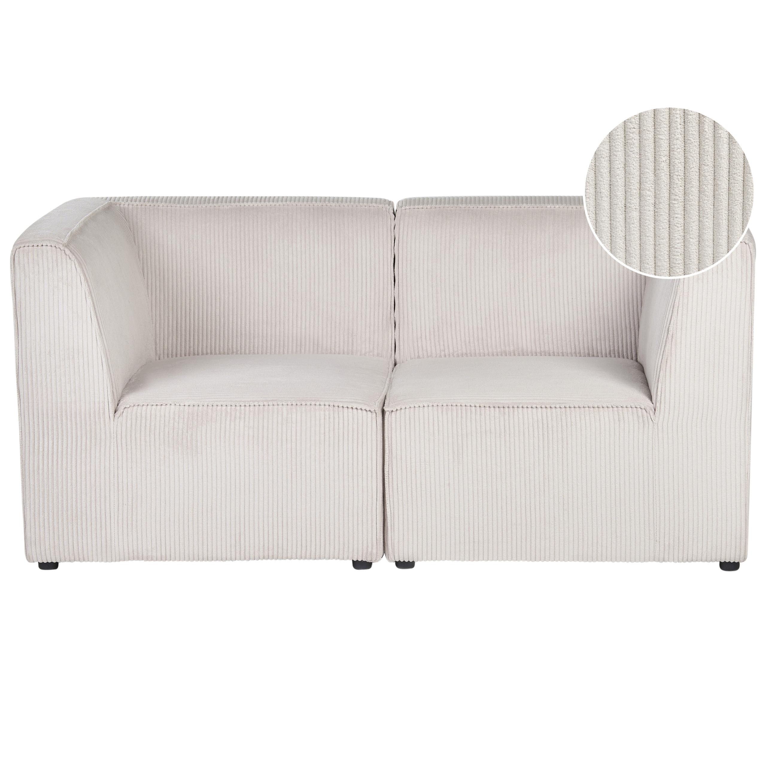MODULSOFA 2-Sitzer Beige Cord Lemvig - Beige, Textil (166/78/83cm) - Beliani