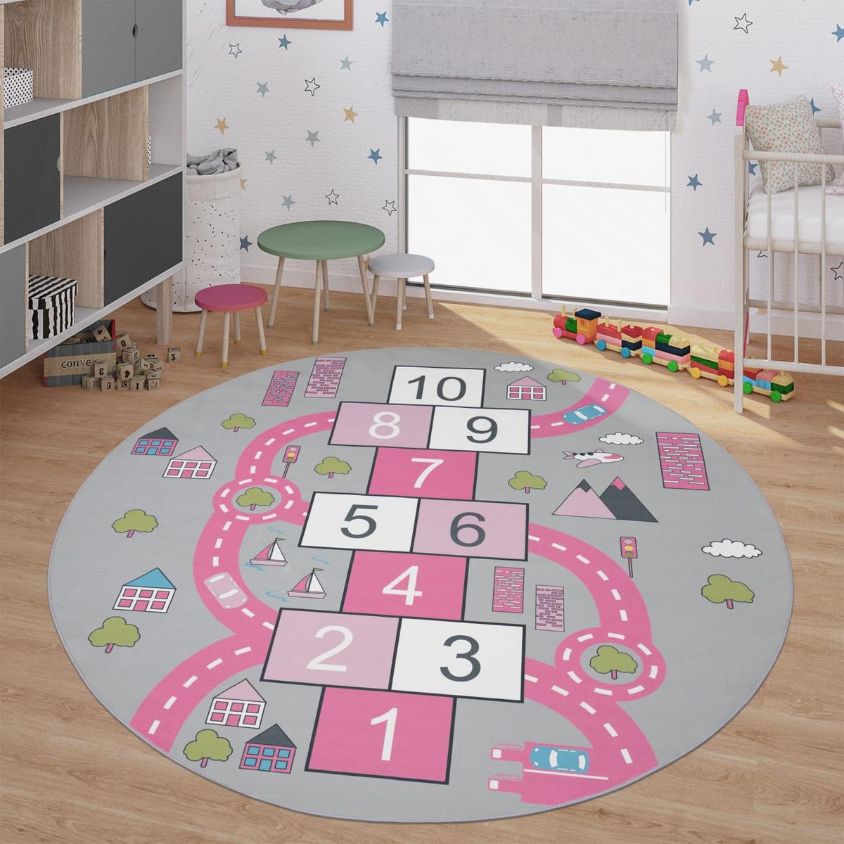 KINDERTEPPICH Pink Ø 200 cm - Pink, Kunststoff (200/200cm) - TT Home