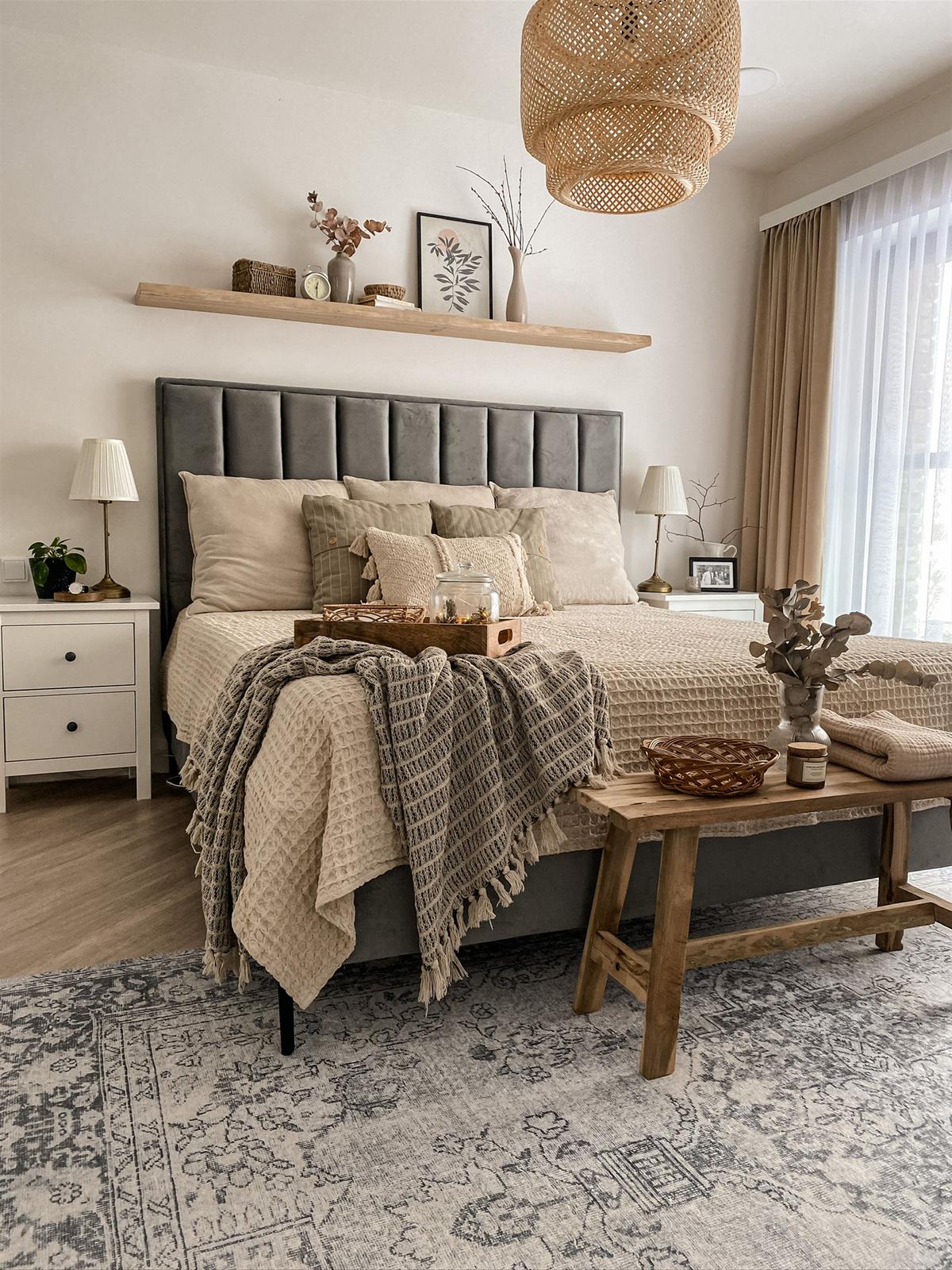 POLSTERBETT 180x200 cm Grau Sezanne - Hellgrau, Textil (180/200cm) - Beliani