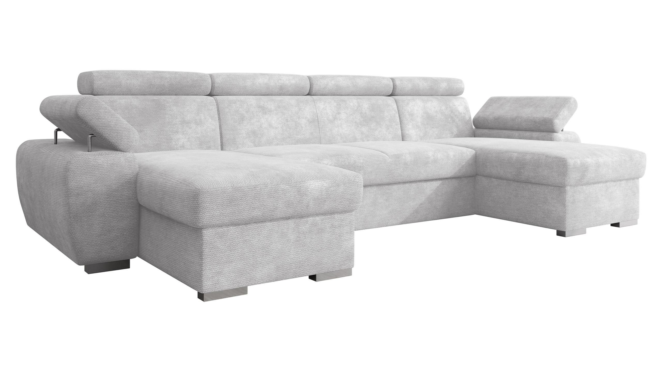 WOHNLANDSCHAFT Plaza U - Silberfarben/Grau, Holz/Kunststoff (323/85/170cm) - MIRJAN24