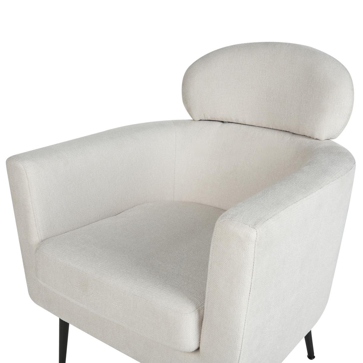 SESSEL Polsterbezug Weiß Soby - Weiß, Holz/Textil (76/91/70cm) - Beliani