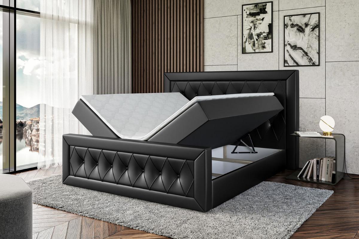 BOXBETT NOEL-Z - 200 x 200 - H4 - Schwarz Hochglanz - Schwarz Hochglanz, Holzwerkstoff (200/200cm) - ALTDECOR