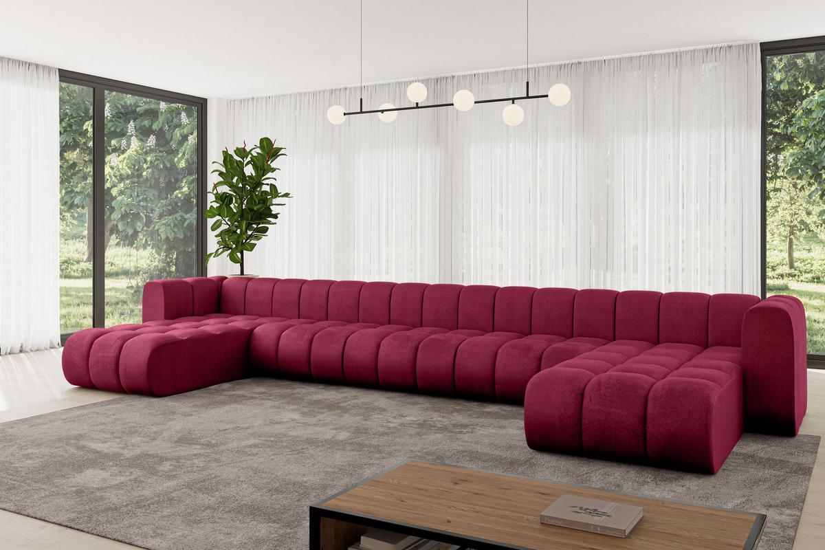 WOHNLANDSCHAFT modulares Sofa Joren-U3 - 501x177x70 cm Bordeauxrot - Bordeaux, Holzwerkstoff/Textil (501/70/177cm) - ALTDECOR