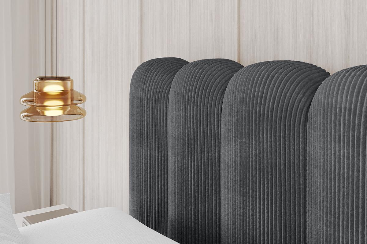 POLSTERBETT mit Bettkasten, Fußteil und Lattenrost, Boxbett ohne Matratze - SENA-Z 200x200 Dunkelgrau - Anthrazit, Holzwerkstoff/Textil (200/200cm) - ALTDECOR