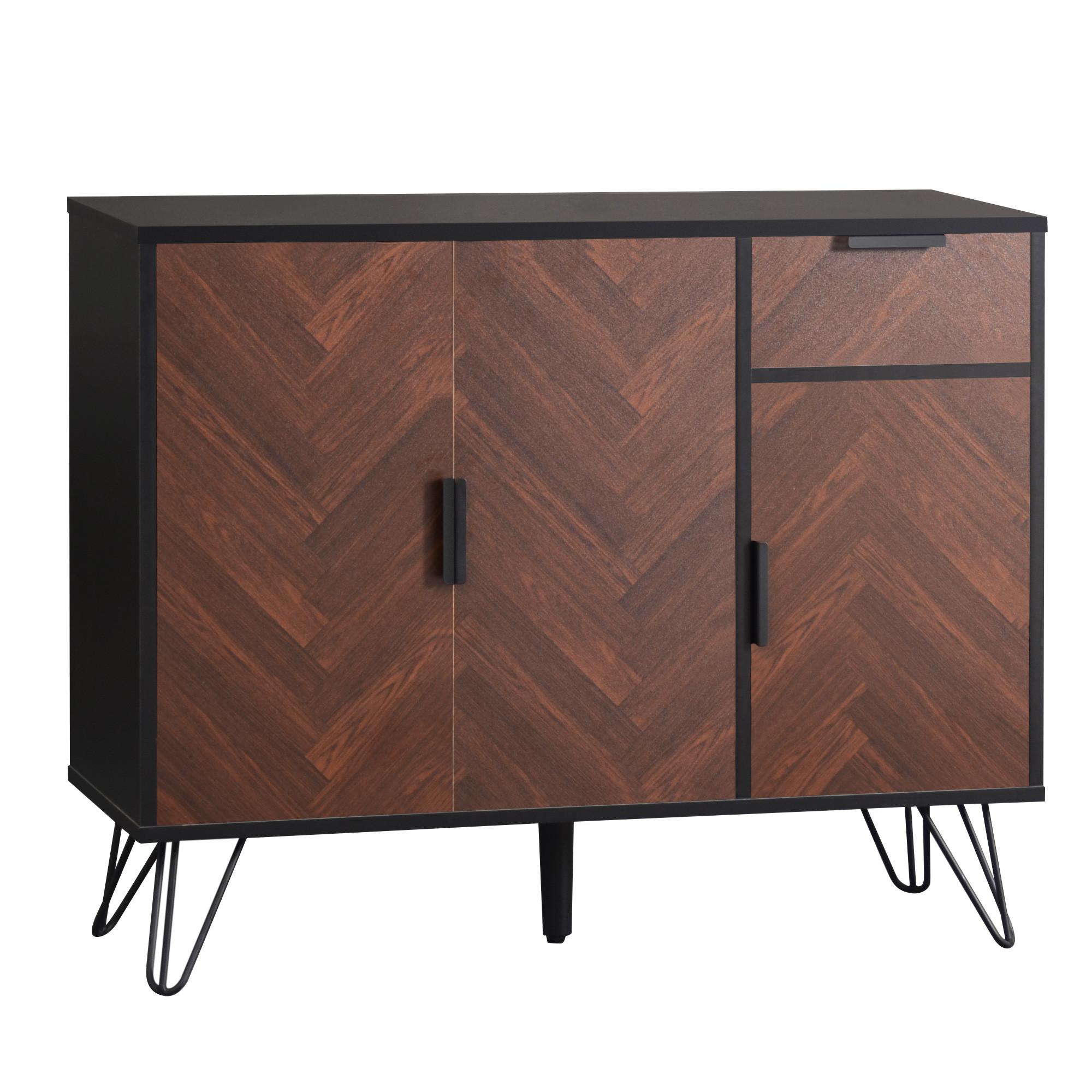 SIDEBOARD Schwarz 90/30/71,5 cm - Schwarz, Holzwerkstoff (90/72/30cm) - Urban Meuble