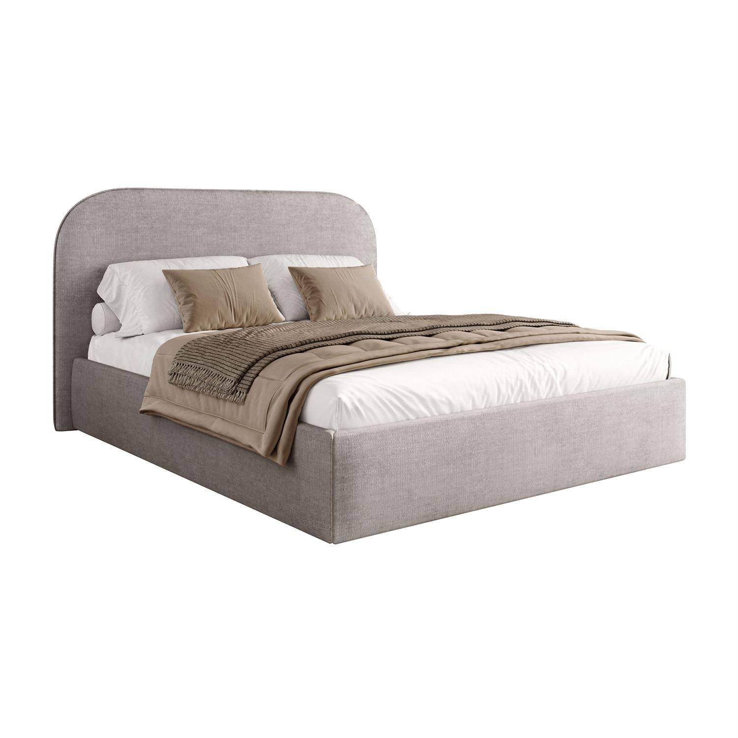 POLSTERBETT OLIMPIA mit Bettkasten 160x200, Perfect Harmony 80 - Hellgrau, Textil (160/200cm) - Lookway