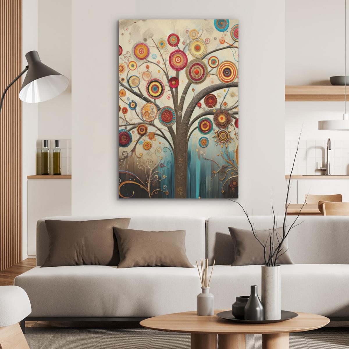 AKUSTIKBILD Baum - Baum des Lebens - Farbe Wanddeko 70x100 cm - Braun, Kunststoff (70/100/0.9cm) - MuchoWow