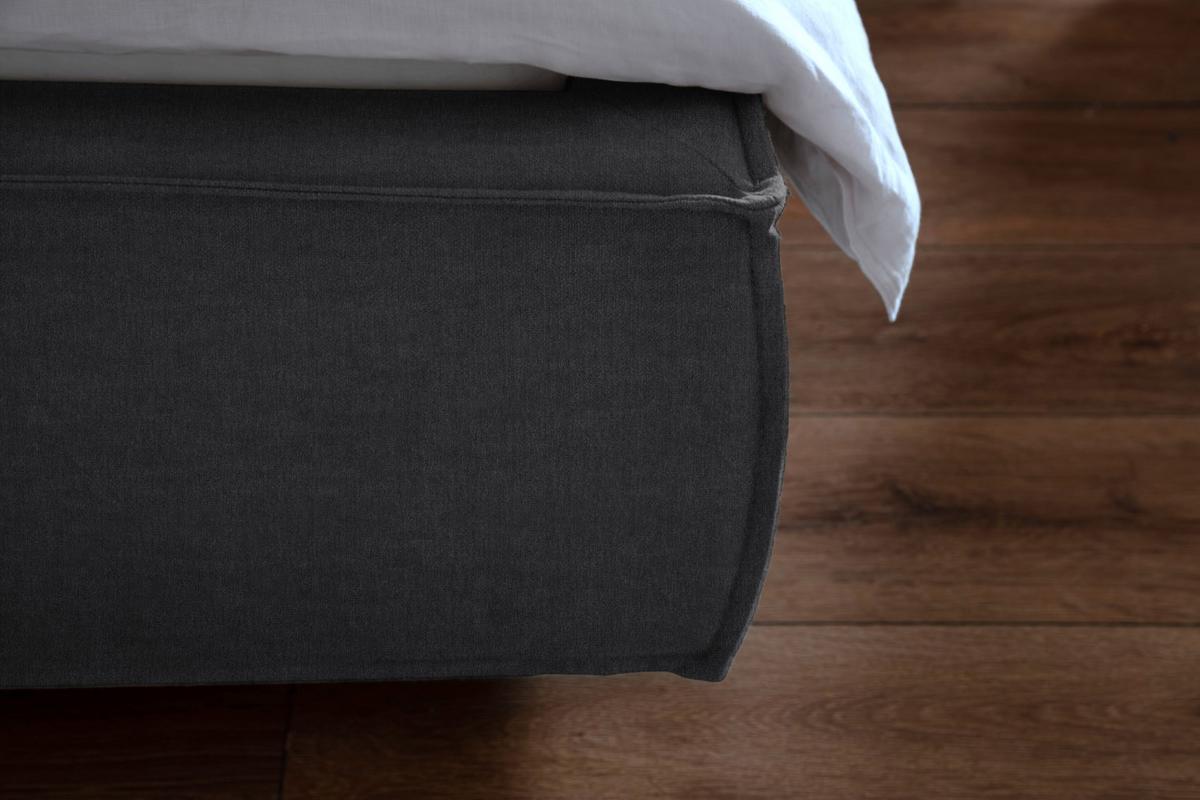 POLSTERBETT CARLO Granit Flachgewebe - Dunkelgrau/Grau, Textil (140/200cm) - KAWOLA