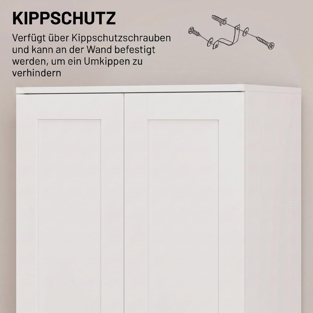 KÜCHENSCHRANK Spanplatte Weiß - Weiß, Holzwerkstoff/Metall (36.5/175/60cm) - HOMCOM