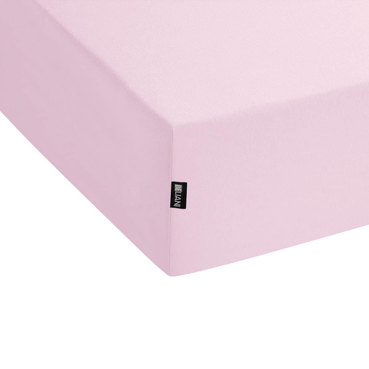 SPANNBETTLAKEN 140/200 cm Baumwolle Pastellrosa Janbu - Pink, Textil (140/200cm) - Beliani