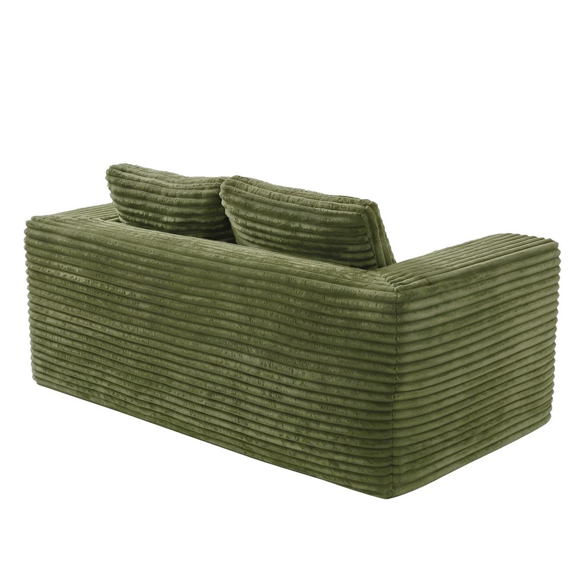 2-SITZER SOFA 160cm Cord-Sofa Bodensofa ohne Montage - Grün, Textil (160/58/88cm) - Urban Meuble