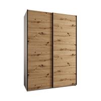 SCHWEBETÜRENSCHRANK 245,5/180/64 2-türig - Schwarz/Eiche Artisan, Holz/Metall (180/245/64cm) - Abiks Möbel