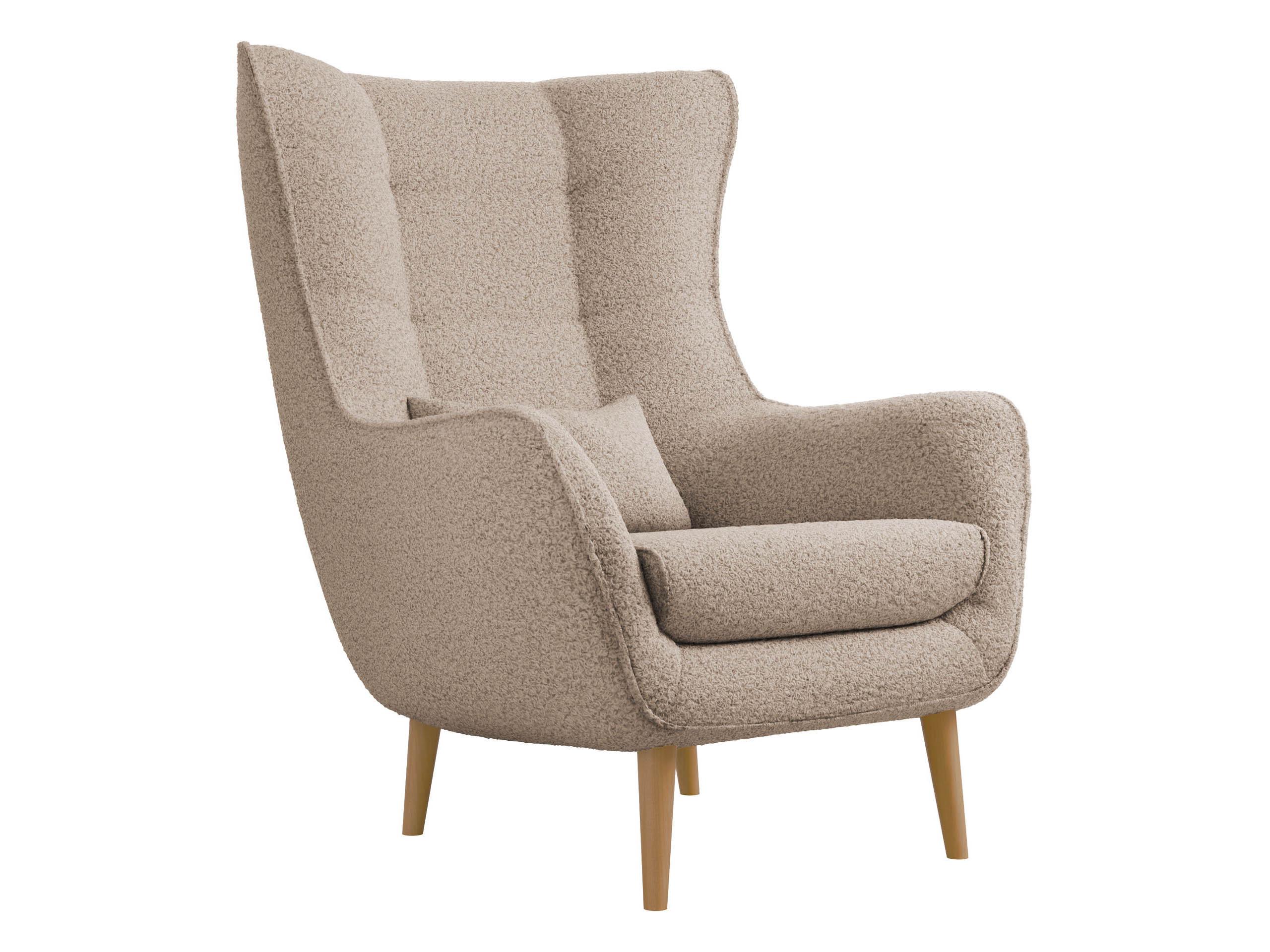 SESSEL Estjano Boucle - Beige, Holz/Textil (80/106/95cm) - MIRJAN24
