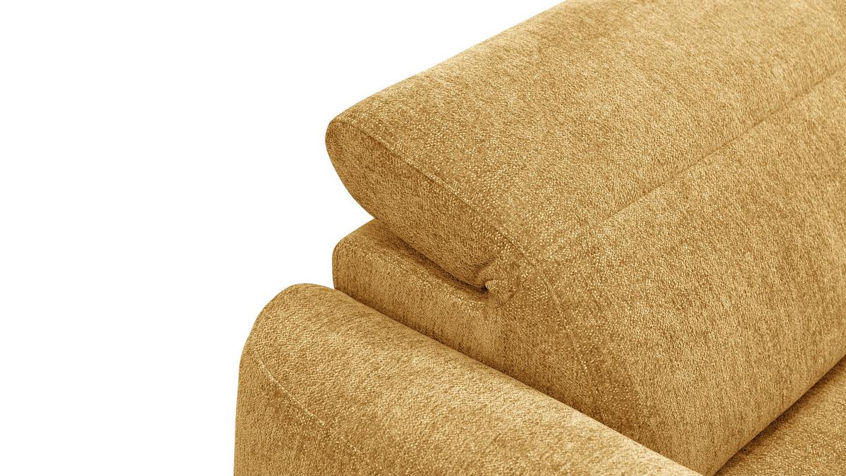 ECKSOFA NERO 4-Sitzer, gelb - Gelb/Schwarz, Holz/Textil (272/81/159cm) - Wozimo