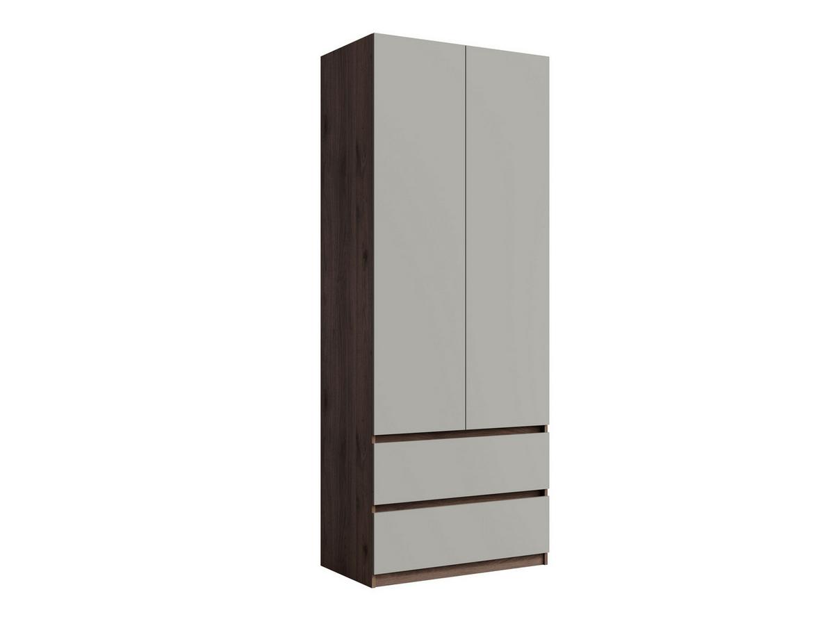 DREHTÜRENSCHRANK VELEN 90/230,5/51,4cm 2-türig Nussbaumfarben - Nussbaumfarben/Grau, Holzwerkstoff (90/230.5/51.4cm) - MASSENO