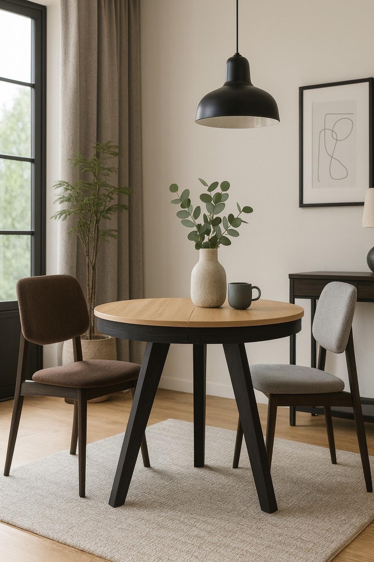 ESSTISCH PICCOLO Ausziehbar 100 - 200 / 100 x 76 cm - Eichefarben/Schwarz, Holz (100/100/76cm) - MASSENO
