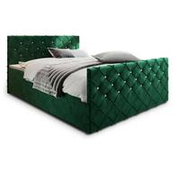 BOXBETT MANDI 140x200 cm mit Matratze und Topper - Grün - Grün, Holz (140/200cm) - MASSENO