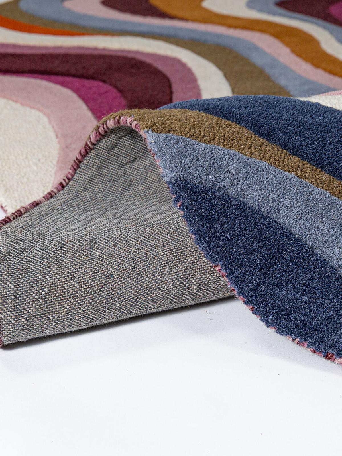 TEPPICH aus Wolle, handgetuftet, EFFRA, in Multi, Wellen-Swirl, 160 x 230 cm - Multicolor, Textil (160/230cm) - KADIMA DESIGN