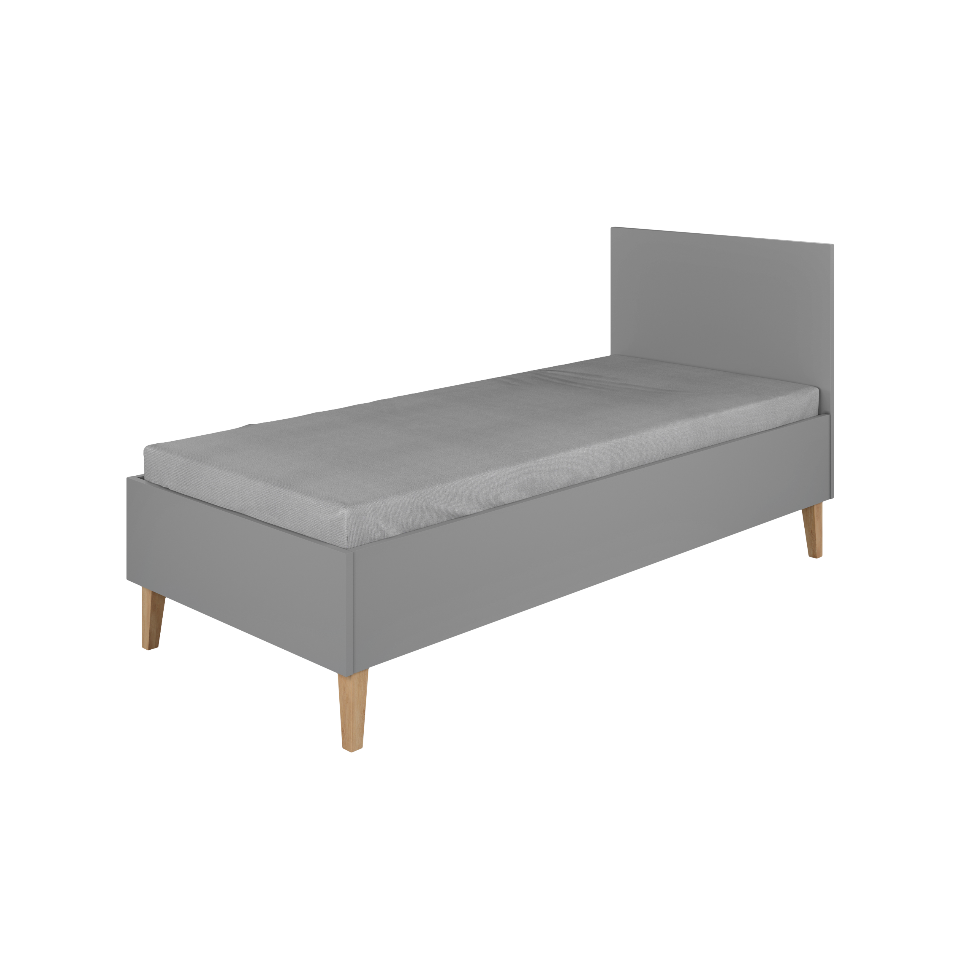KINDERBETT Kubi ohne Schublade ohne Matratze Grau 180/80 - Grau, Holzwerkstoff (80/180cm) - RAUMHIRSCH FURNITURE